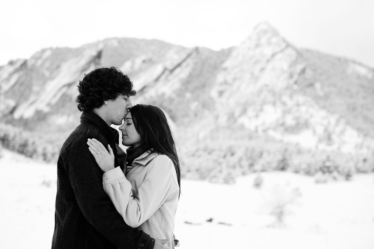 Flatirons in Boulder, Colorado engagement photography by Kira Horvath.