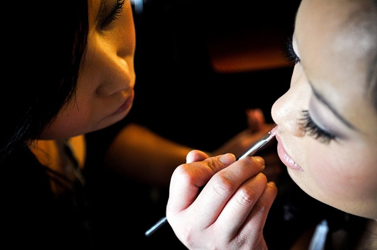 Asian bride getting ready for a Rembrandt Yard Boulder, Colorado wedding. - True North Photography Kira Vos (Horvath)