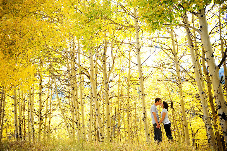 Colorado Aspen engagement photography in Vail, Colorado.