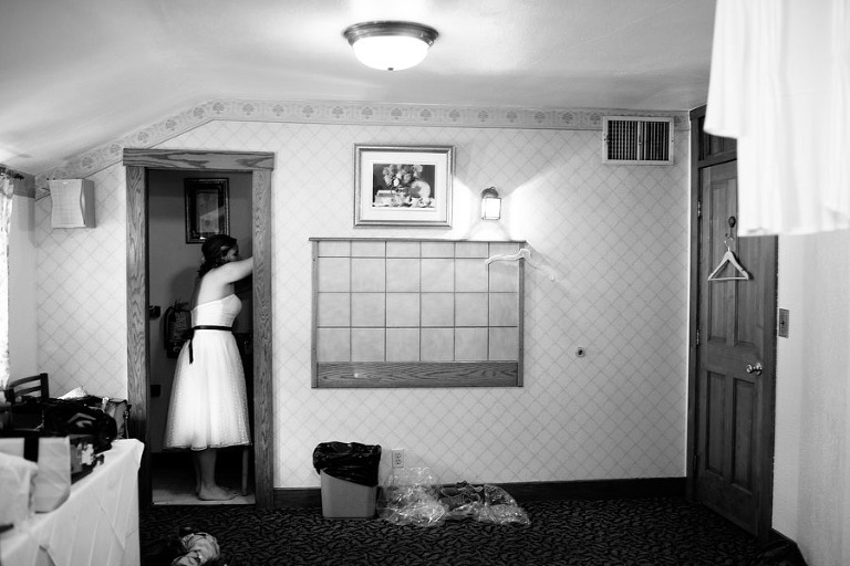 Bride getting ready in Boulder, CO.