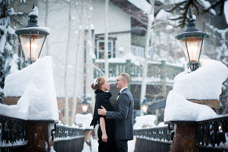 Beaver Creek Colorado wedding photography in the snow. 