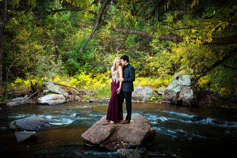 Creekside engagement photography in the fall. - True North Photography Kira Vos (Horvath)